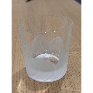 5-JG Durand Cristal Lowball Tumblers Frosted Petal Base Barware Vintage Crystal